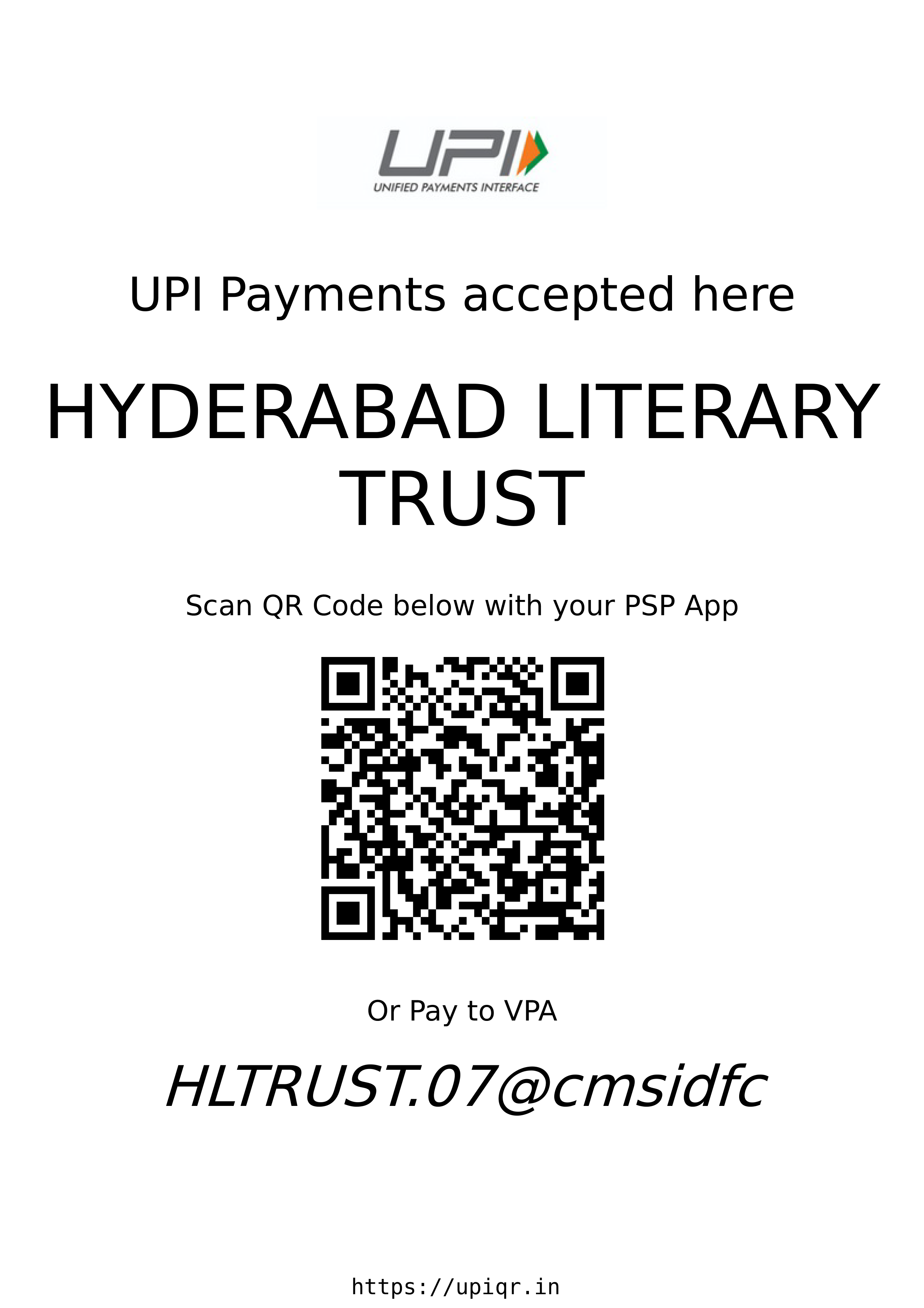 HLT - IDFC QR & UPI ID